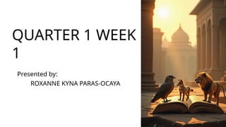 CHARACTERS AND CHARACTERIZAATION QUARTER 1 | PPTX