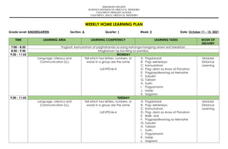 QUARTER 1 WEEK 1 TO 5 KINDER WEEKLY HOME LEARNING PLAN S.Y. 2021-2022.docx
