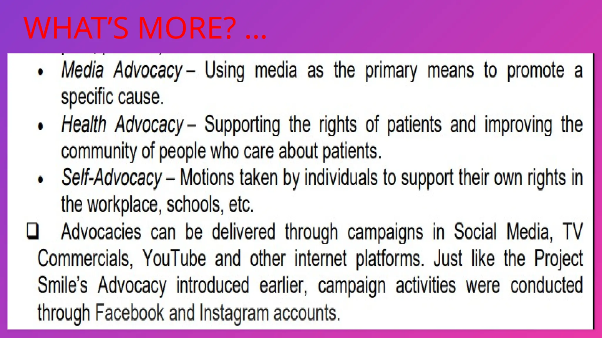 58
WHAT’S MORE? …
 