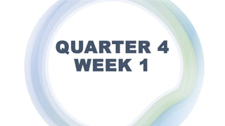 QUARTER 4
WEEK 1
 