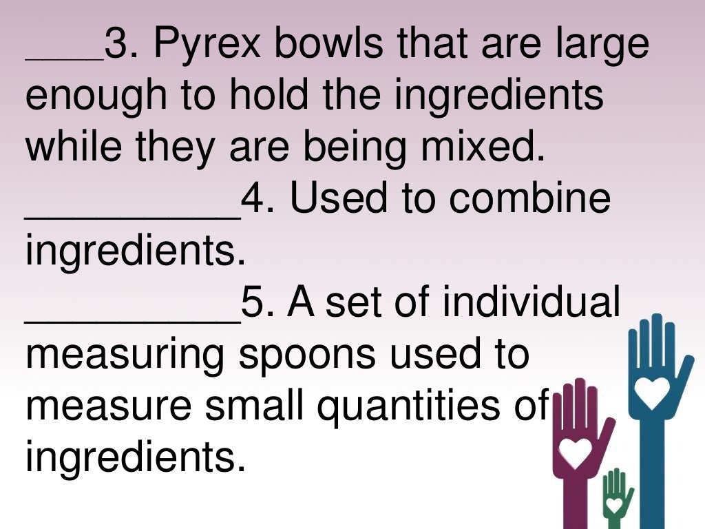 T.L.E. Grade 9 Cookery Lessons