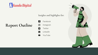Facebook
Instagram
Twitter
LinkedIn
YouTube
Insights and highlights for:
Report Outline
 