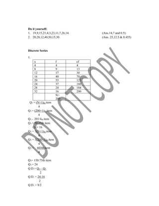 Quartile deviation | PDF