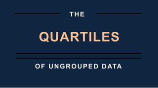 OF UNGROUPED DATA
THE
QUARTILES
 