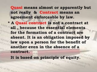 Quasi contract