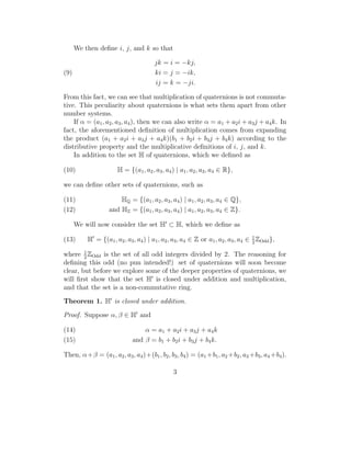 PDF) Quarternions and the Four Square Theorem