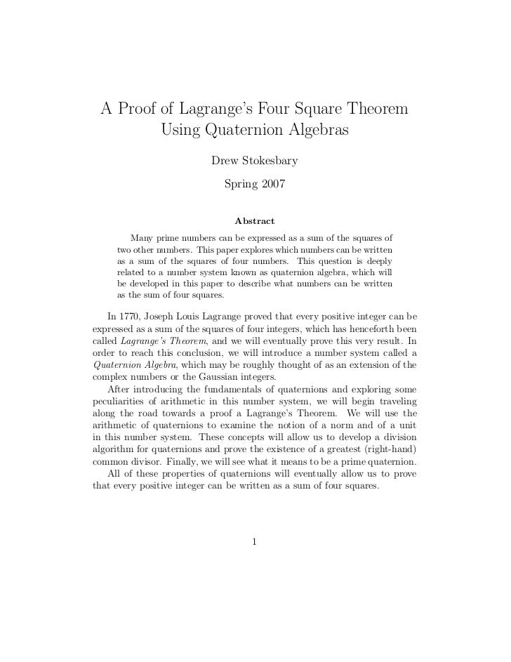 Quaternion Algebra