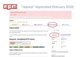 “request” deprecated (February 2020)
 