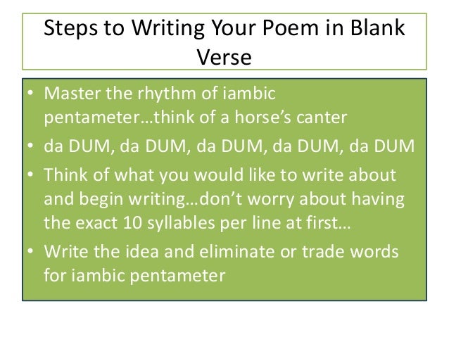 Blank verse - Wikipedia what is a blank verse in literature