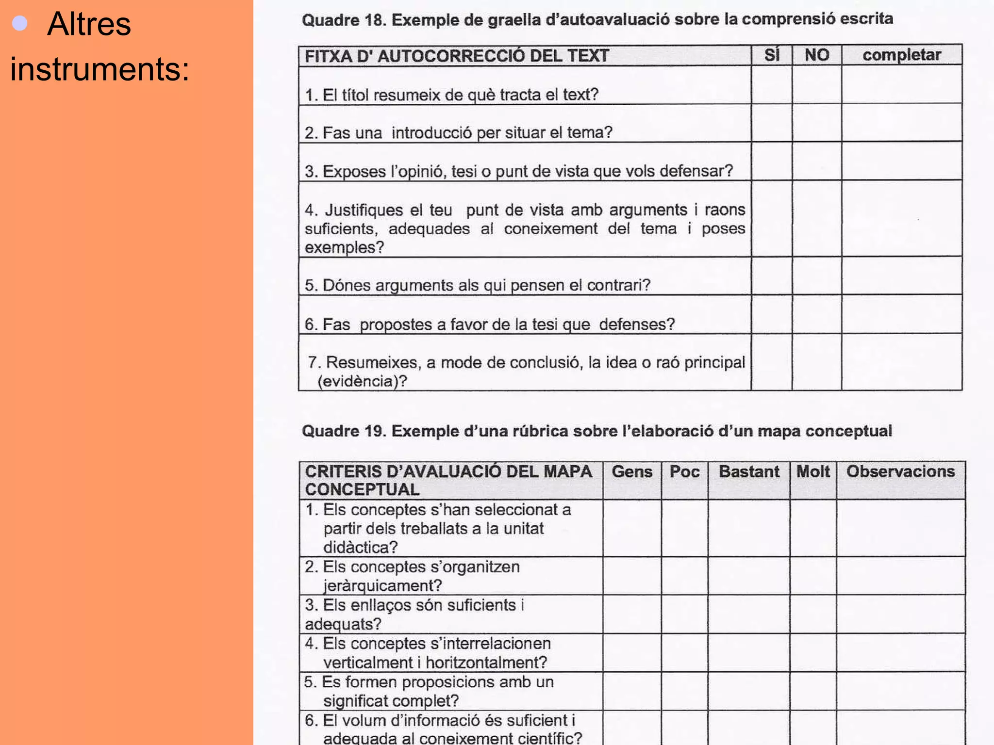 Altres  instruments:  