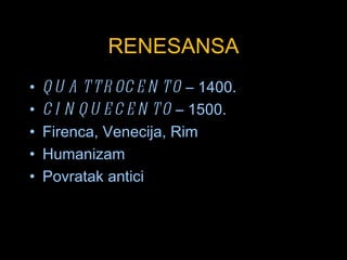Rim Renesansa Quattrocento | PPT