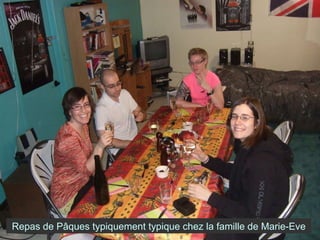 Repas de Pâques typiquement typique chez la famille de Marie-Eve 