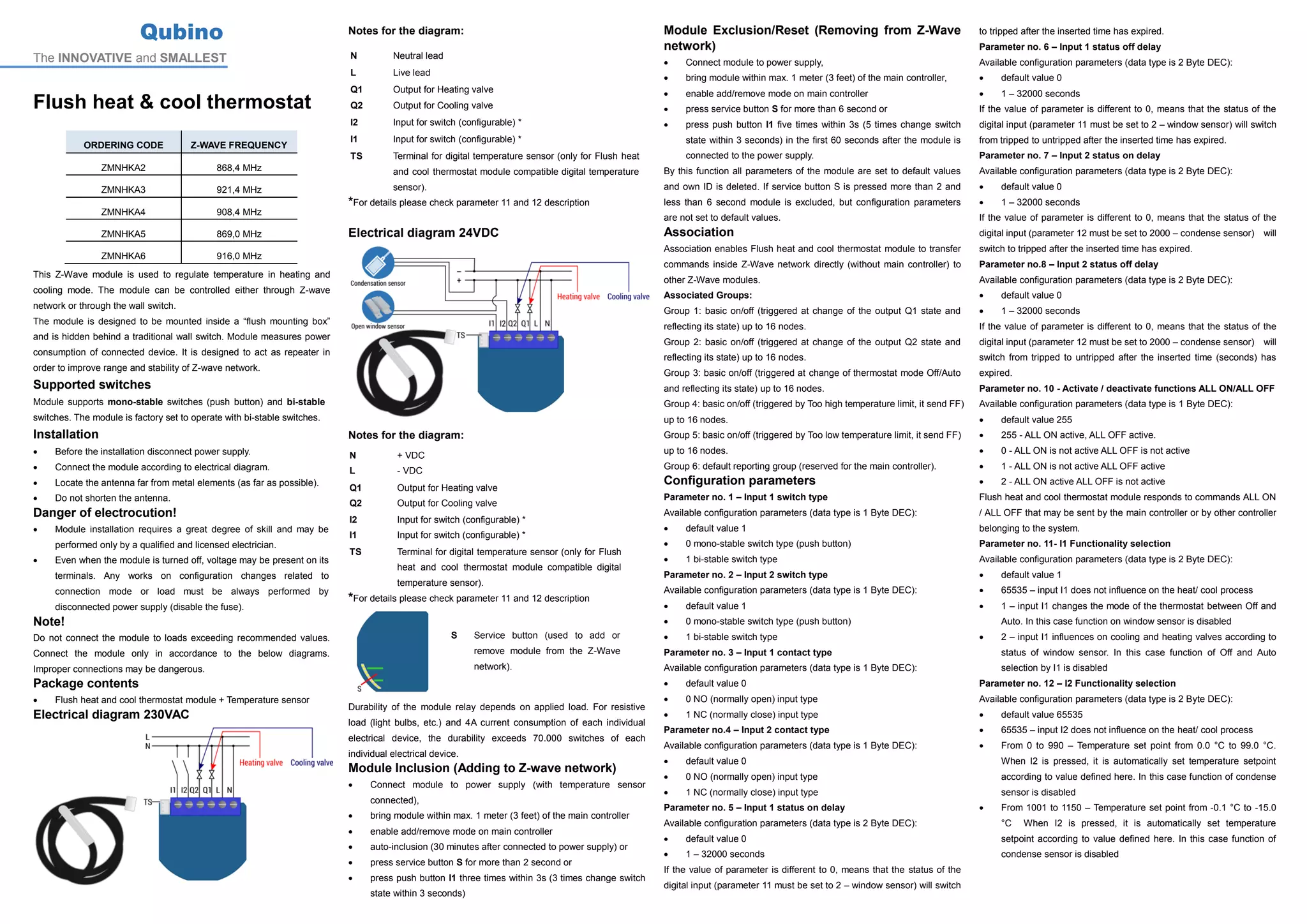 Qubino flush heat__cool_thermostat_user-manual_v1.2_eng | PDF
