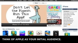 THINK OF APPLE AS YOUR INITIAL AUDIENCE.
 