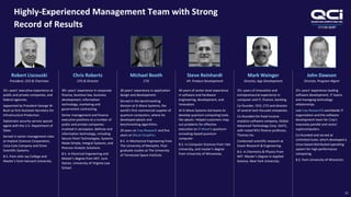 OTCQB:QUBT
Highly-Experienced Management Team with Strong
Record of Results
Robert Liscouski
President, CEO & Chairman
35+ years’ executive experience at
public and private companies, and
federal agencies.
Appointed by President George W.
Bush as first Assistant Secretary for
Infrastructure Protection.
Diplomatic security service special
agent with the U.S. Department of
State.
Served in senior management roles
at Implant Sciences Corporation,
Coca-Cola Company and Orion
Scientific Systems.
B.S. from John Jay College and
Master’s from Harvard University.
Chris Roberts
CFO & Director
30+ years’ experience in corporate
finance, business law, business
development, information
technology, marketing and
government contracting.
Senior management and finance
executive positions at a number of
public and private companies
involved in aerospace, defense and
information technology, including
Secure Point Technologies, Systems
Made Simple, Integral Systems, and
Pearson Analytic Solutions.
B.S. in Electrical Engineering and
Master’s degree from MIT. Juris
Doctor, University of Virginia Law
School.
Michael Booth
CTO
30 years’ experience in application
design and development.
Served in the benchmarking
division at D-Wave Systems, the
world’s first commercial supplier of
quantum computers, where he
developed qbsolv and
benchmarking algorithms.
20 years at Cray Research and five
years at Silicon Graphics.
B.S. in Mechanical Engineering from
The University of Memphis. Post-
graduate studies at The University
of Tennessee Space Institute.
Steve Reinhardt
VP, Product Development
40 years of senior level experience
in software and hardware
engineering, development, and
innovation.
At D-Wave Systems led teams to
develop quantum computing tools
like qbsolv. Helped customers map
out problems for effective
execution on D-Wave’s quantum-
annealing-based quantum
computer.
B.S. in Computer Sciences from Yale
University, and master’s degree
from University of Minnesota.
Mark Wainger
Director, App Development
35+ years of innovation and
entrepreneurial experience in
computer and IT, finance, banking.
Co-founder, CEO, CTO and director
of several tech-focused companies.
Co-founded the fixed income
analytics software company, Global
Advanced Technology Corp. (GAT),
with noted NYU finance professor,
Thomas Ho.
Conducted scientific research at
Exxon Research & Engineering.
B.S. in Chemistry & Physics from
MIT. Master’s Degree in Applied
Science, New York University.
John Dawson
Director, Program Mgmt
25+ years’ experience leading
software development, IT teams
and managing technology
relationships.
Led Cray Research’s worldwide IT
organization and the software
development team for Cray’s
massively parallel and vector
supercomputers.
Co-founded and served at
Unlimited Scale, which developed a
Linux-based distributed operating
system for high performance
computing.
B.S. from University of Wisconsin.
23
 