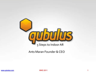 5 Steps to Indoor AR Ants Maran Founder & CEO www.qubulus.com			MWC 2011					1 