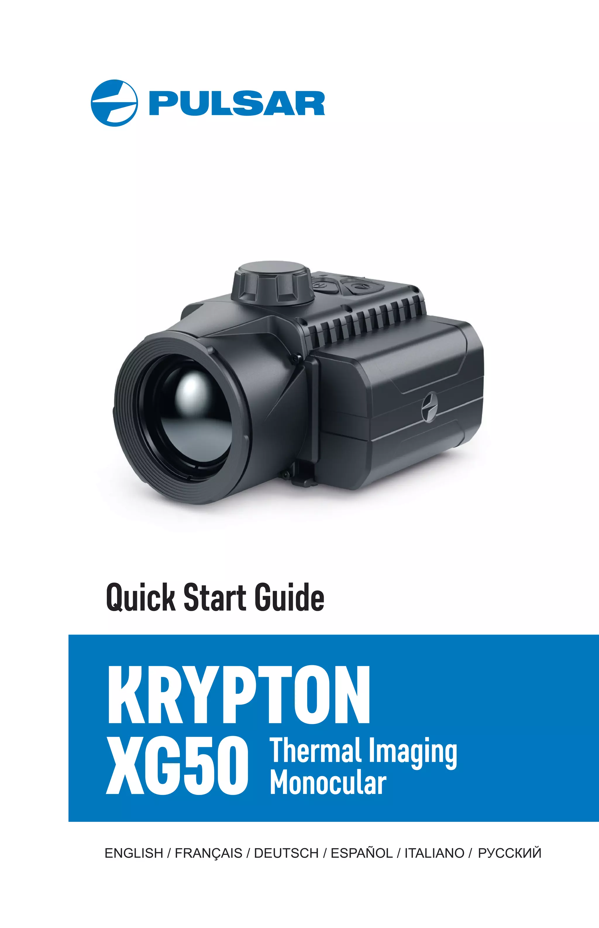 Quick Guide Pulsar Krypton FXG50 Thermal Imaging Front Attachment