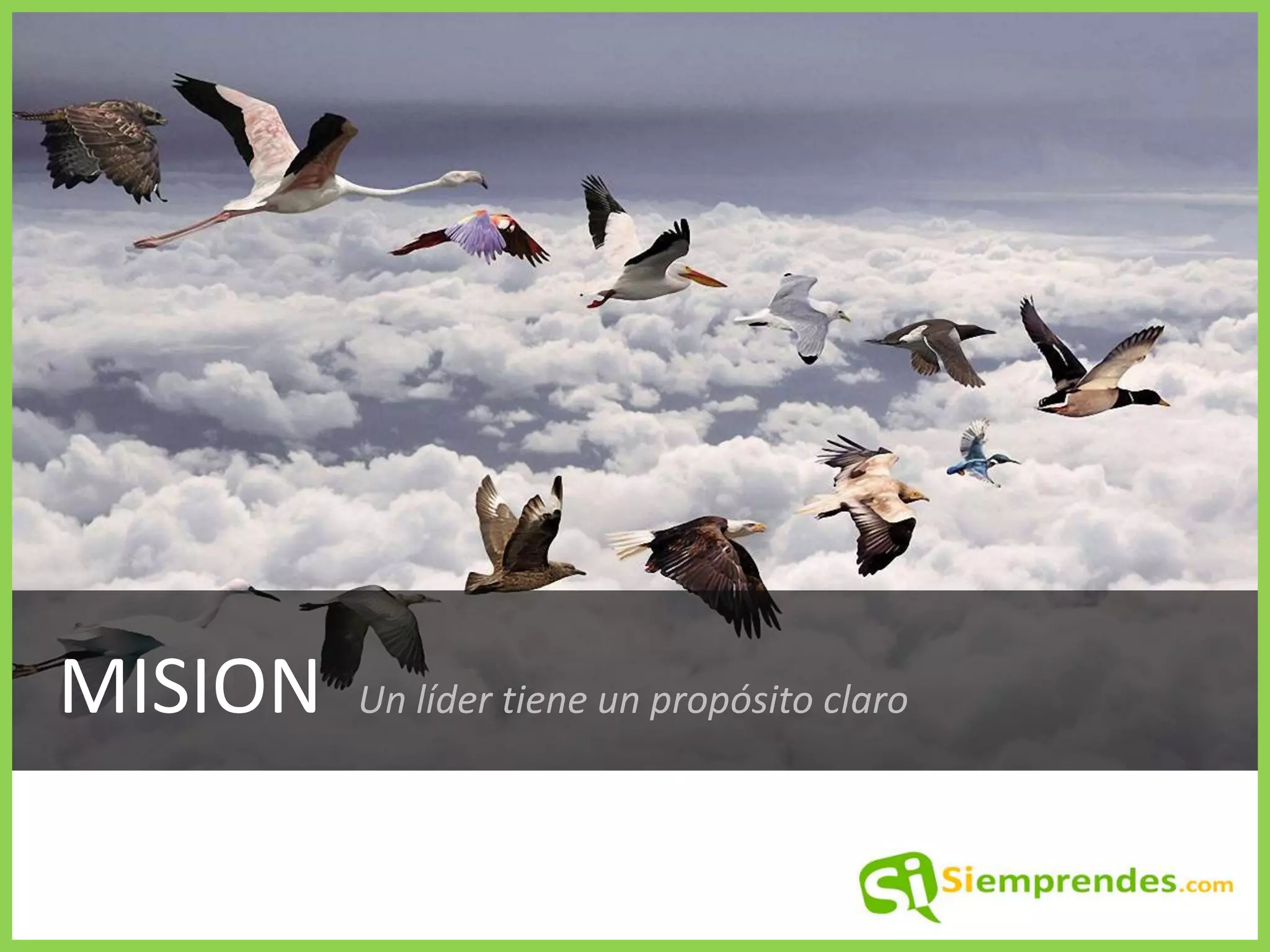 MISION
Un líder tiene un propósito claro