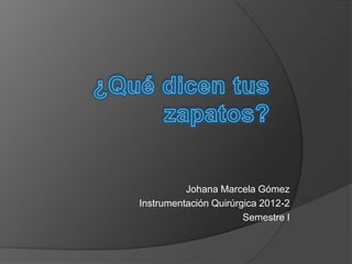 Johana Marcela Gómez
Instrumentación Quirúrgica 2012-2
                       Semestre I
 