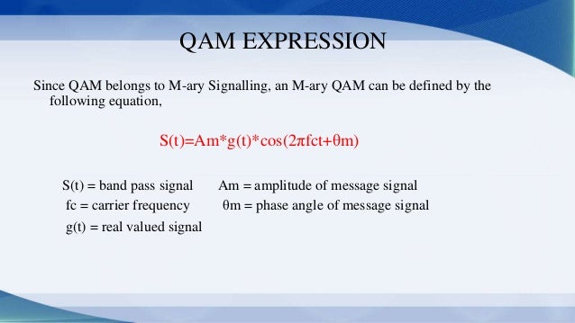 Qudrature Amplitude Modulation m ary qam block diagram 