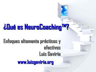 ¿Qué es NeuroCoaching™? www.luisgaviria.org   Enfoques altamente prácticos y efectivos Luis Gaviria 