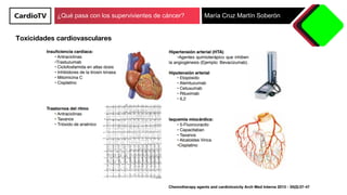 ¿Qué pasa con los supervivientes de cáncer? María Cruz Martín Soberón
Toxicidades cardiovasculares 
Chemotherapy agents an...