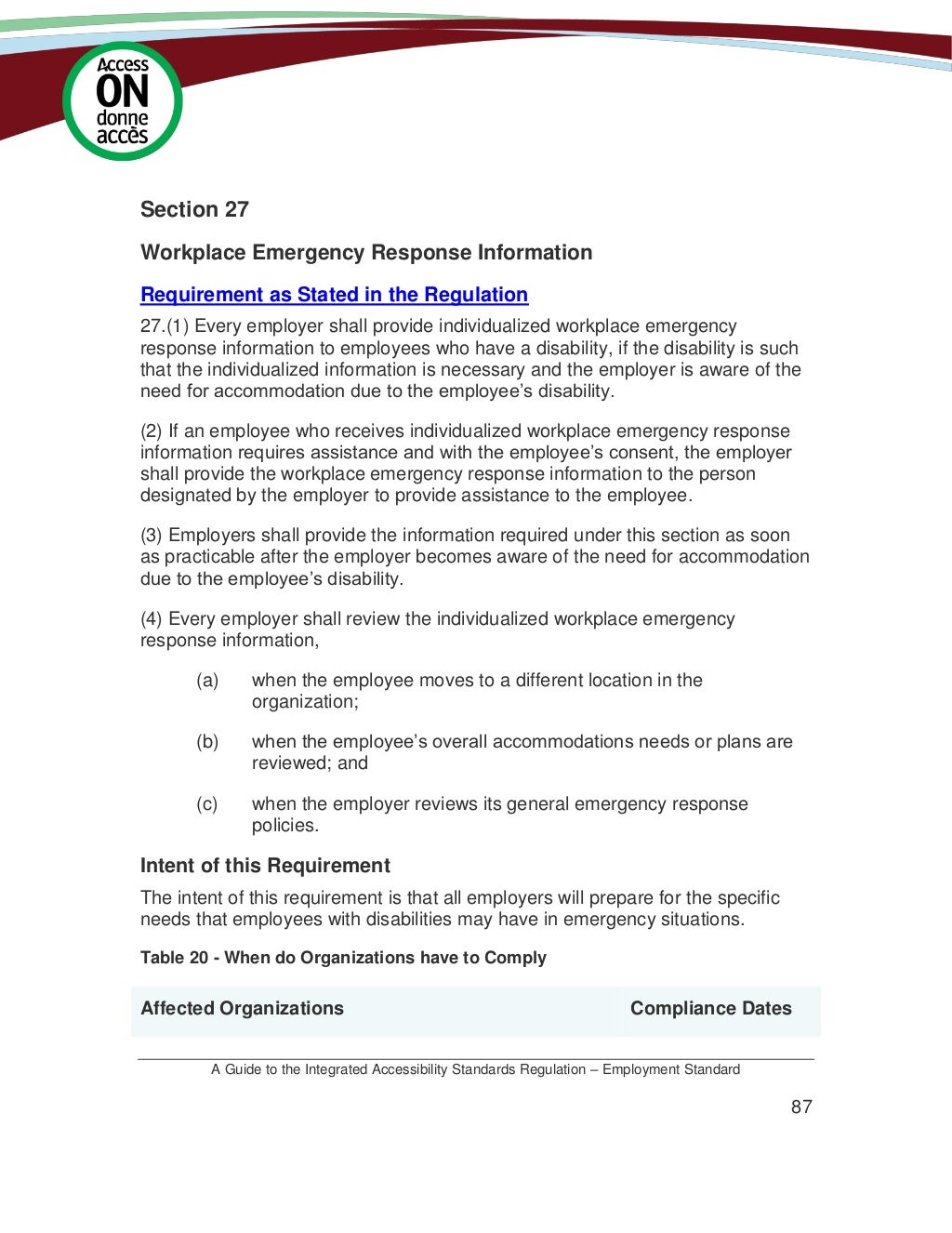 Ontario Integrated Accessibility Guidelines