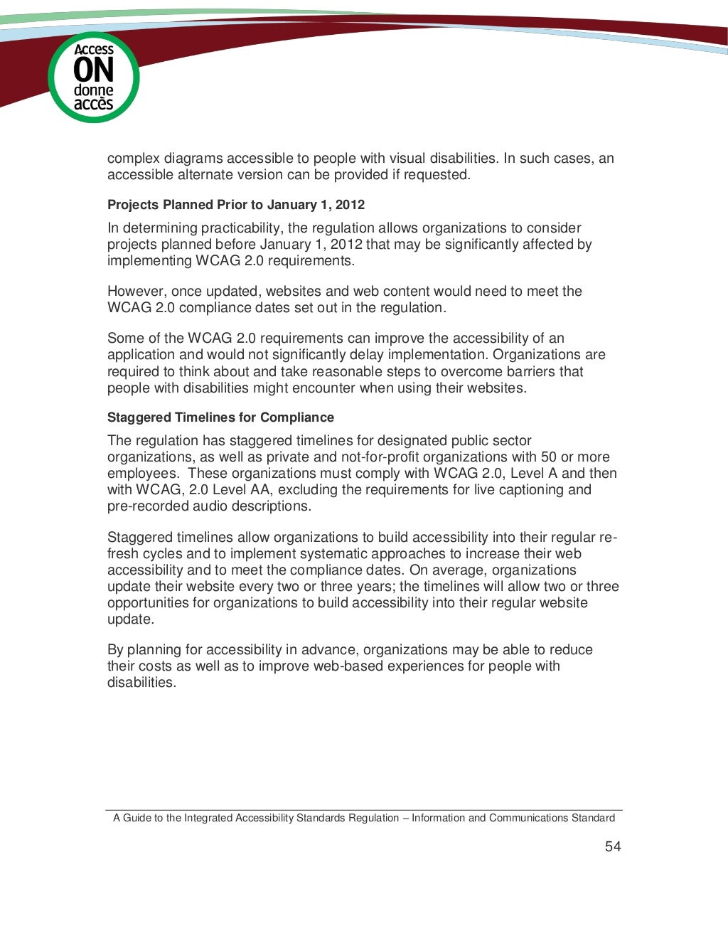 Ontario Integrated Accessibility Guidelines