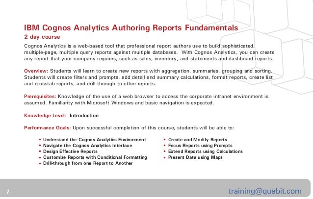 cognos business intelligence training