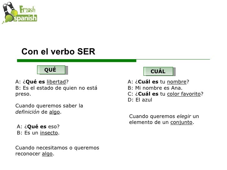 Learn Spanish with Fresh Spanish ¿'Qué...' o 'Cuál...'?