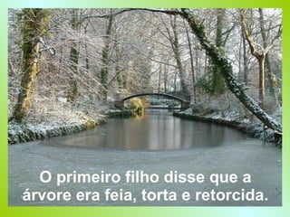 O primeiro filho disse que a árvore era feia, torta e retorcida. 