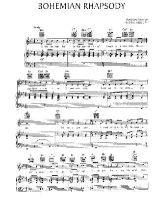 Queen   bohemian rhapsody (partitura - sheet music - noten - partition - spartiti)