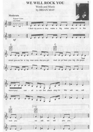Queen   piano & guitar sheet music 