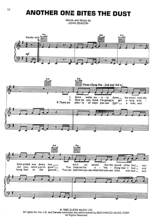 Queen sheet music hits song book