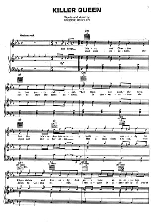 Queen sheet music hits song book