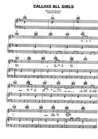 Queen sheet music hits song book