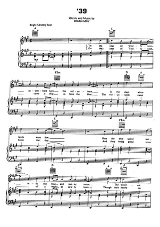 Queen sheet music hits song book