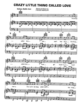 Queen sheet music hits song book