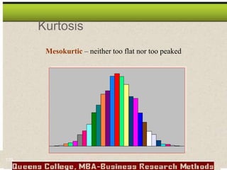 Kurtosis
Mesokurtic – neither too flat nor too peaked
179
 