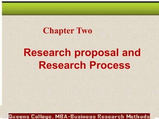 Research proposal and
Research Process
Chapter Two
 