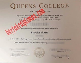 Queens College City University of New York diploma