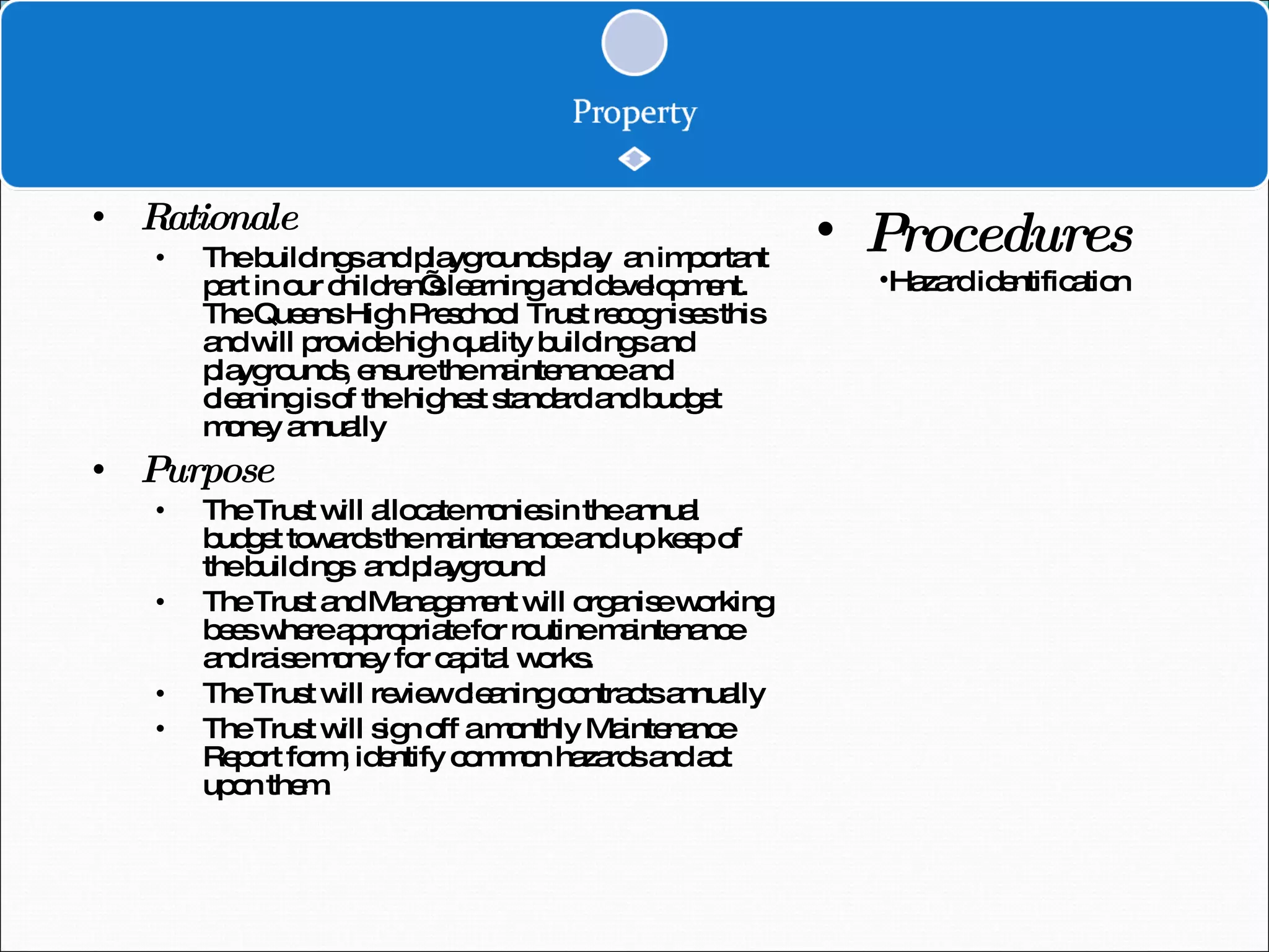 Preschool Policies And Procedures
