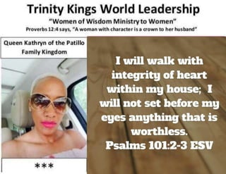 Women of Wisdom Ministry to Women: A Queen's integrity