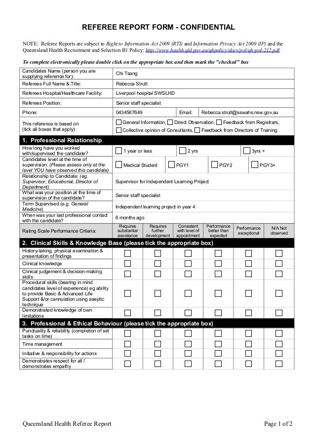 3 health form act report health Queensland referee 3 health form act report health Queensland referee