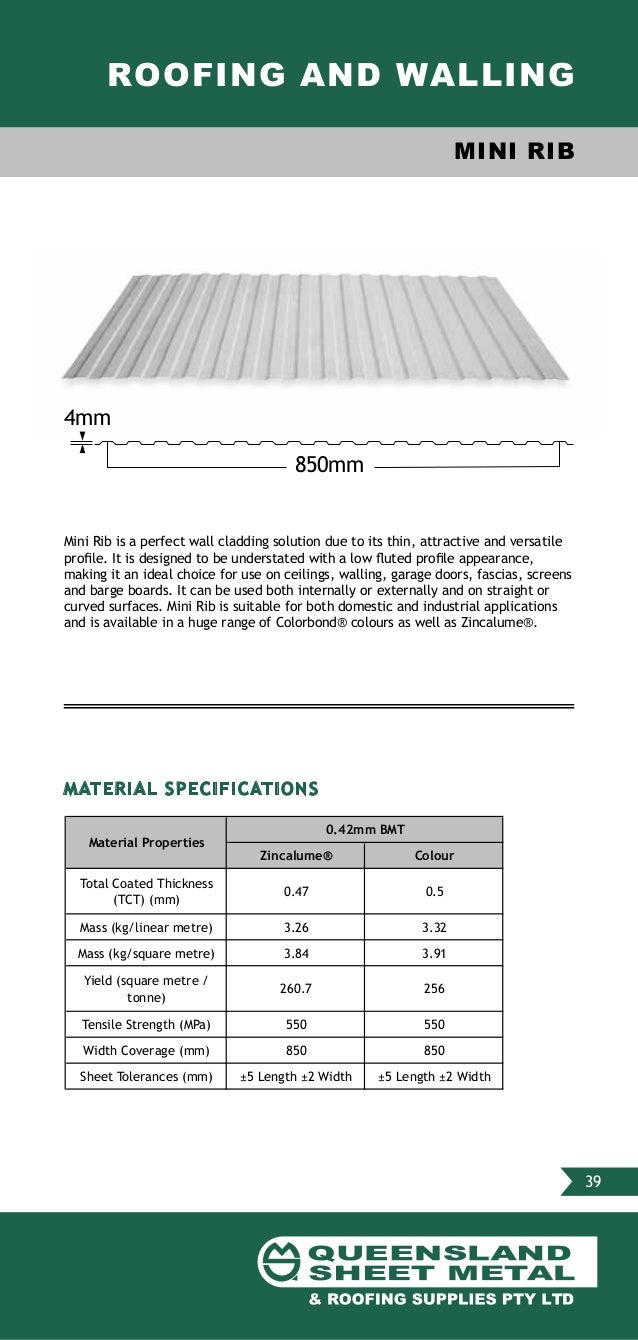 Queensland Sheet Metal & Roofing Supplies Product Guide