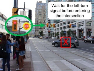 Wait for the left-turn
signal before entering
the intersection
x
 