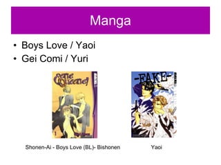Boys Love / Yaoi  Gei Comi / Yuri Manga Shonen-Ai - Boys Love (BL)- Bishonen Yaoi 
