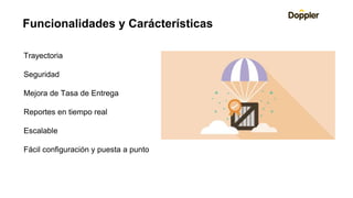 Trayectoria
Seguridad
Mejora de Tasa de Entrega
Reportes en tiempo real
Escalable
Fácil configuración y puesta a punto
Funcionalidades y Carácterísticas
 
