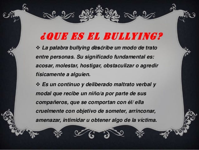 Que es el bullying hugo