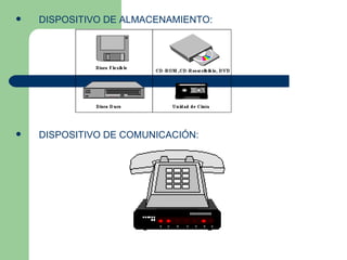    DISPOSITIVO DE ALMACENAMIENTO:




   DISPOSITIVO DE COMUNICACIÓN:
 